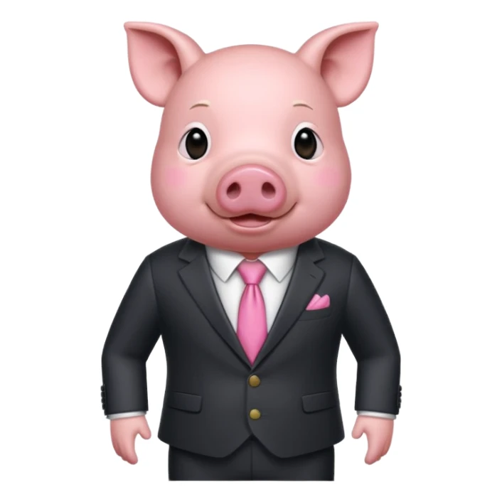 Pig with a suit sticker