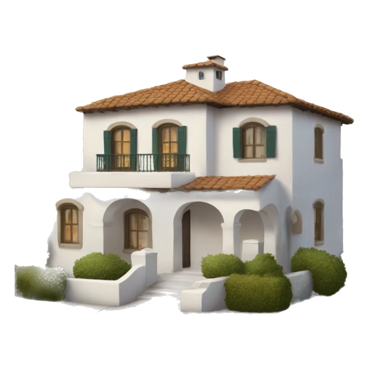 typical white mediterranean house sticker