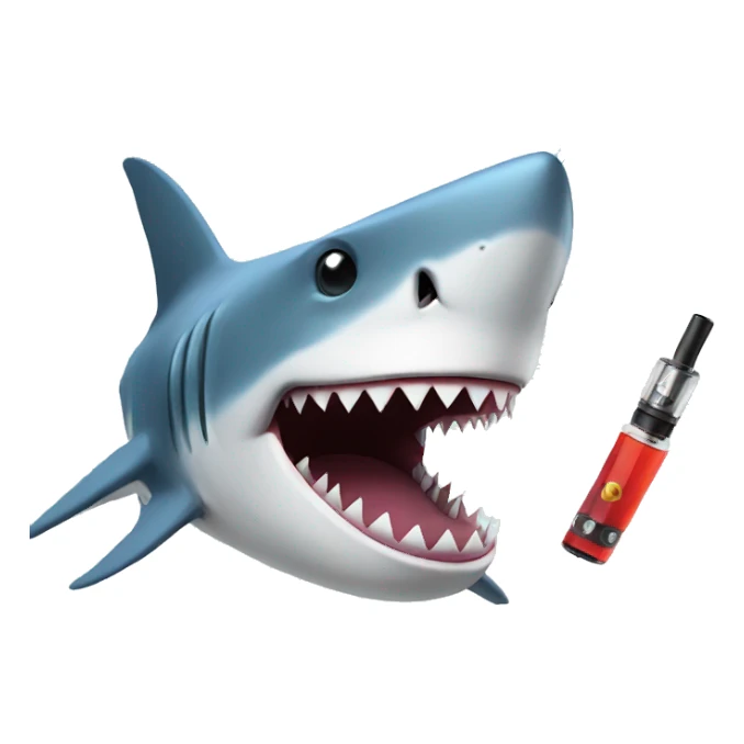 shark holding a vape sticker