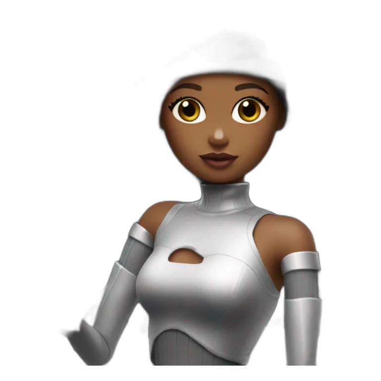  black barbie holding space invader  sticker