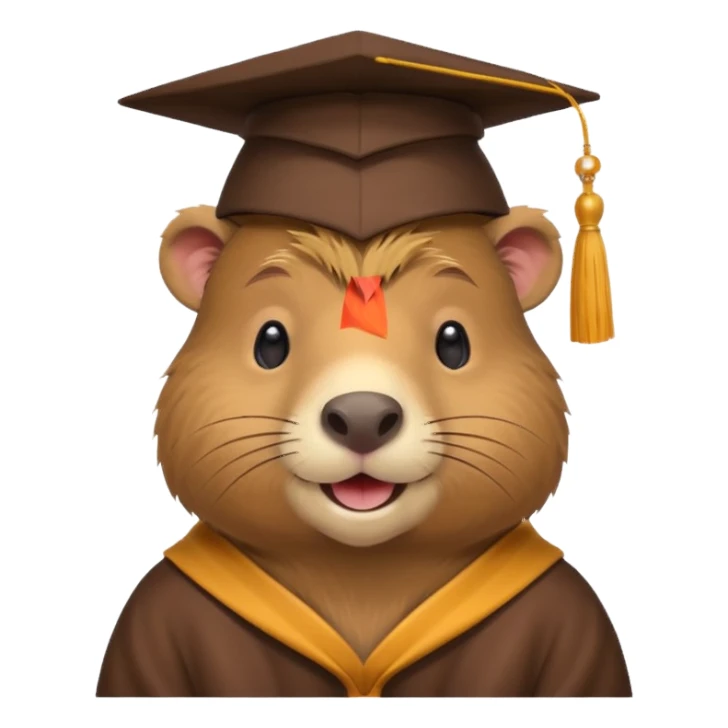 capybara wearing graduate cap sticker