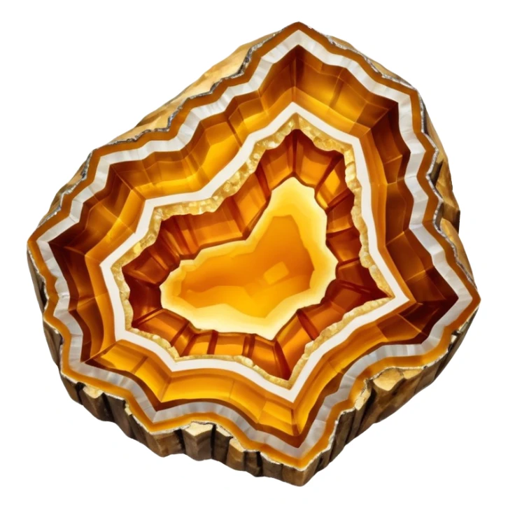 Natural shiny amber crystal geode sticker