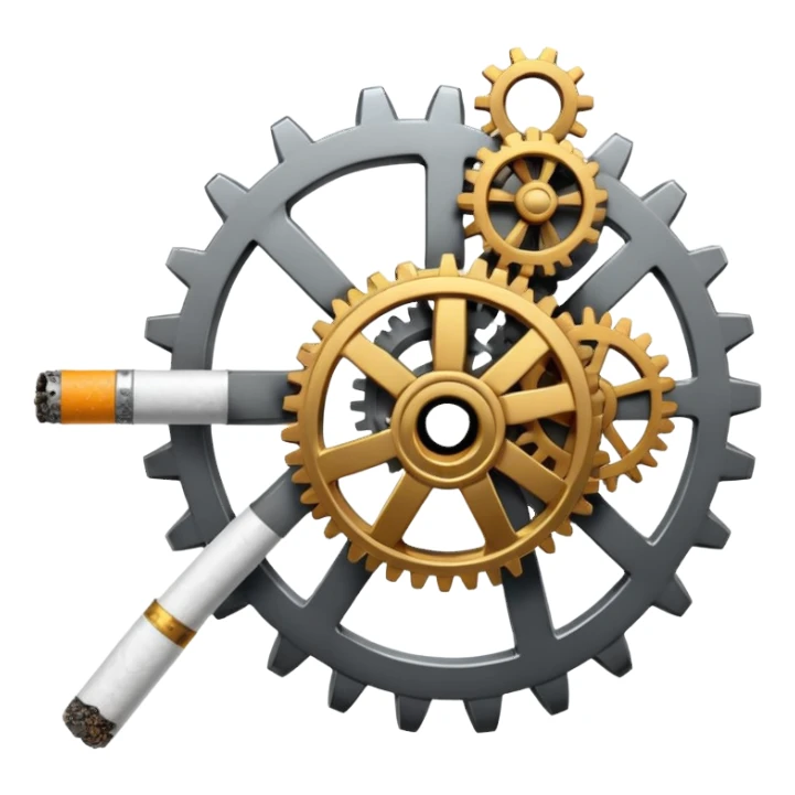 A cog smoking a cigarette sticker