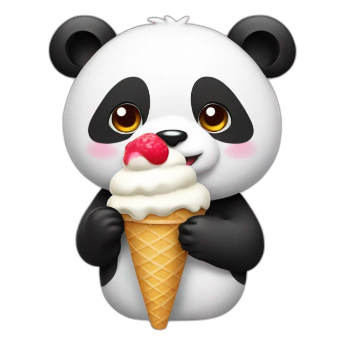 Panda eating ice cream sticker