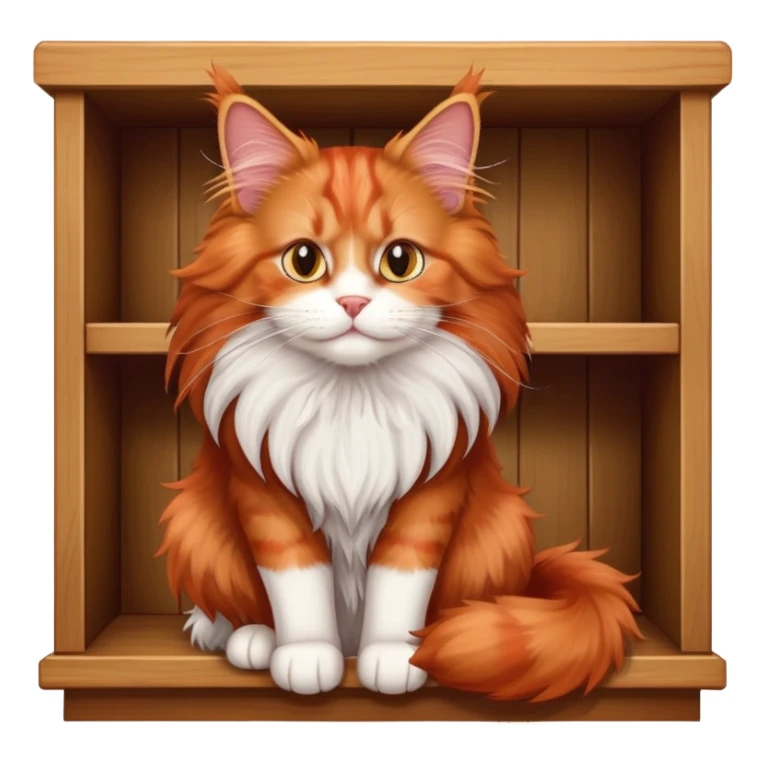 Red meine coon on cupboard sticker