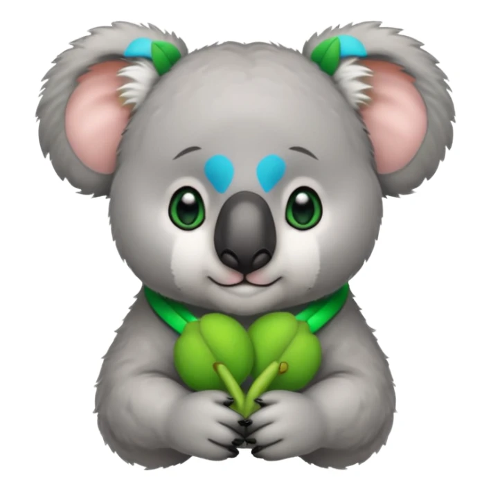Koala with green earrings sticker