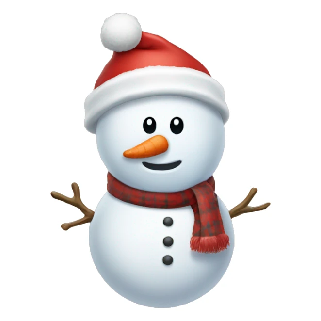 snowman with santa hat sticker