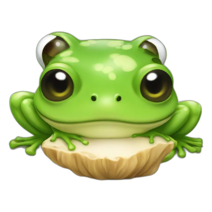 frog and mushroom sticker