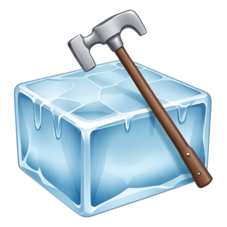 an ice and a hammer, means break the ice sticker