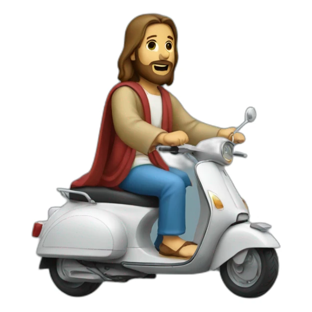 jesus on a scooter sticker