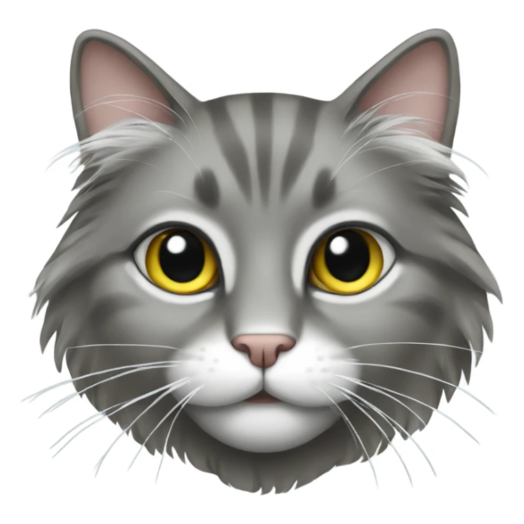 Grey long haired cat  sticker