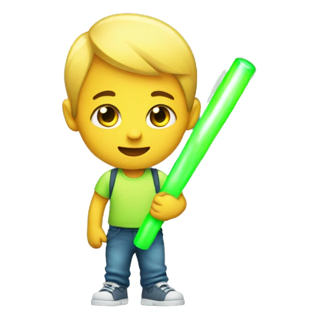 Kid with glowstick sticker