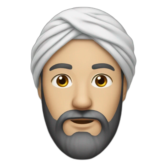 white man wearing turban dark brown beard sticker