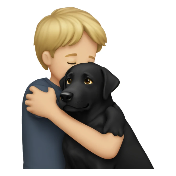 black lab hugging white boy sticker