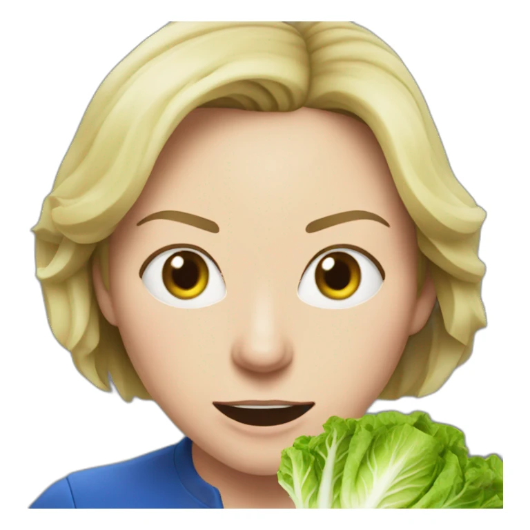liz truss fighting a lettuce sticker
