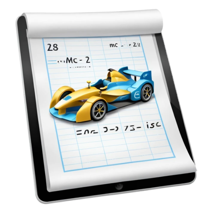 formula E=mc² on a sheet of paper sticker
