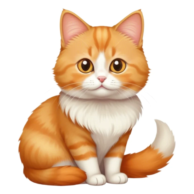 Orange munchkin cat sitting sticker