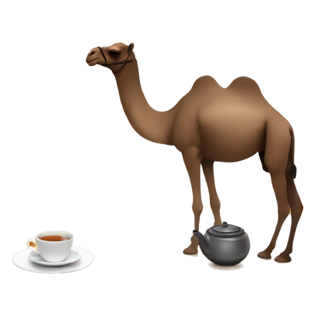 Desert session with tea and camel sticker
