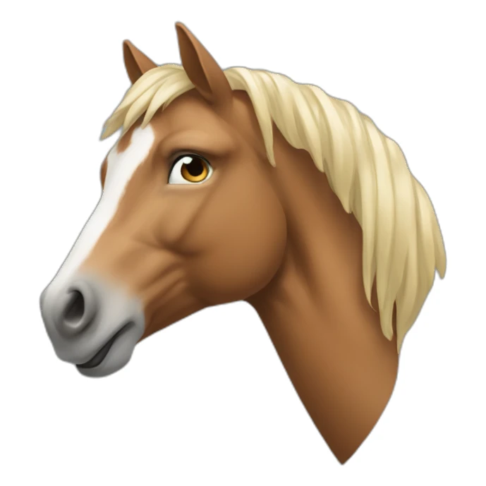 Un cheval qui regarde un caca sticker