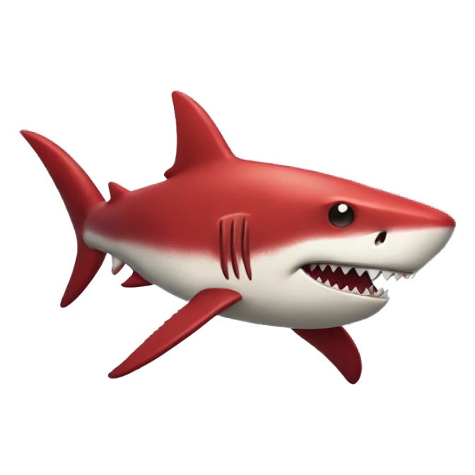 Red brutal badass shark sticker
