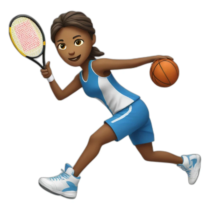 tennis player playing basketball sticker