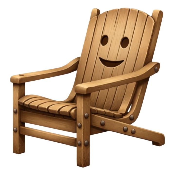 Chair with face on sit sticker