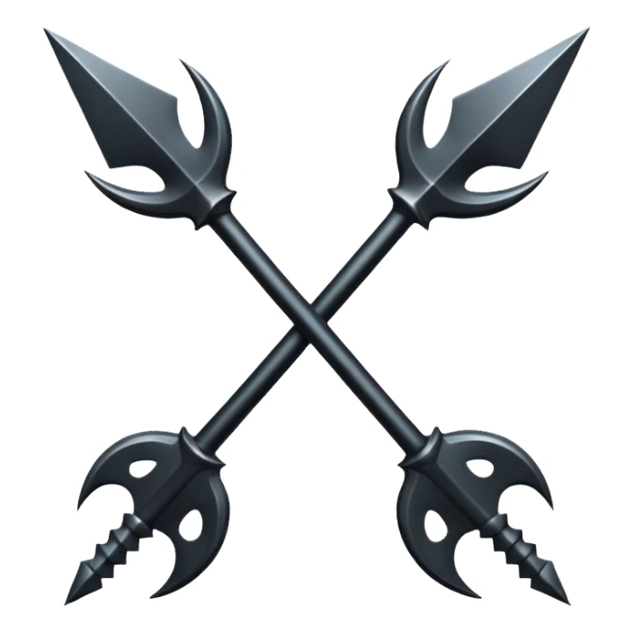 Make 2 black tridents cross sticker