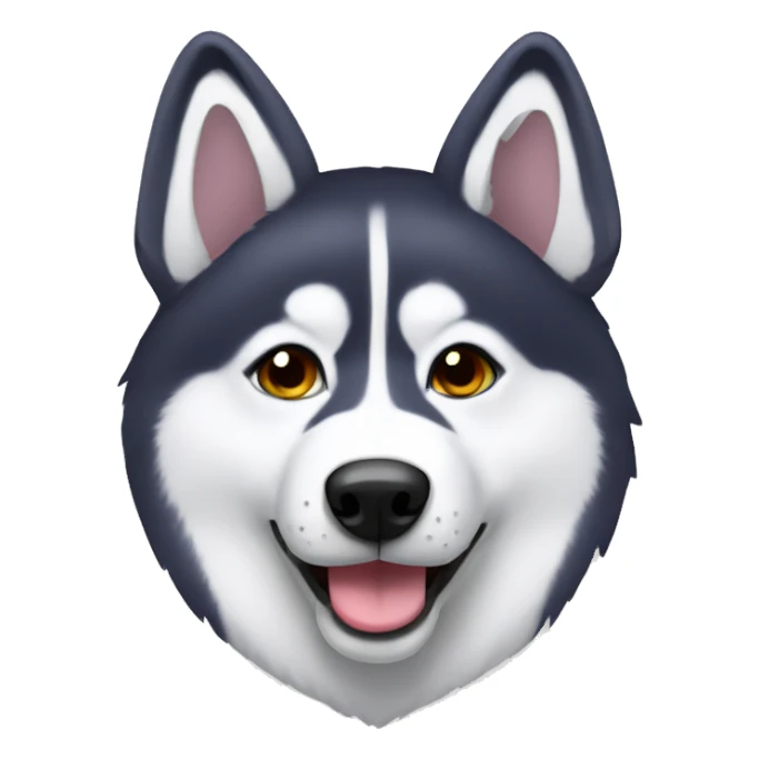 husky with hearts  sticker