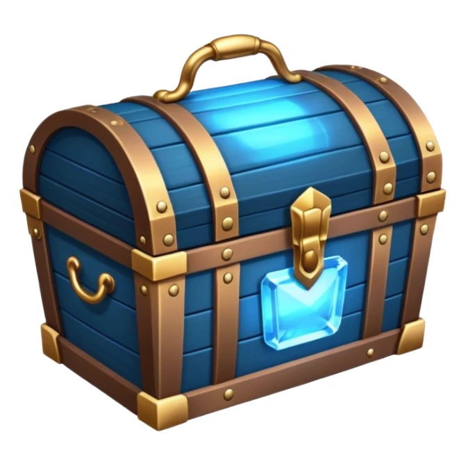 treasure chest blue glowing sticker
