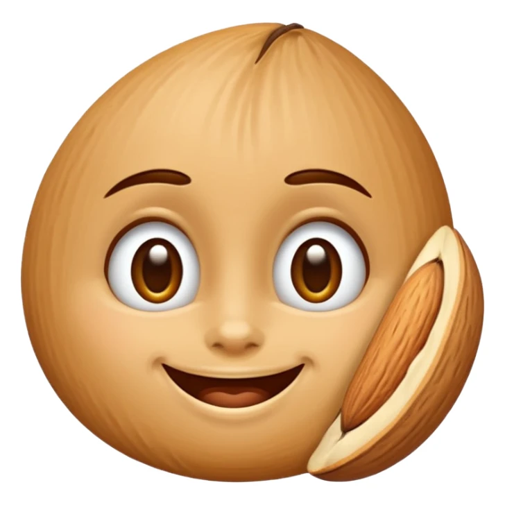 Almond with face sticker