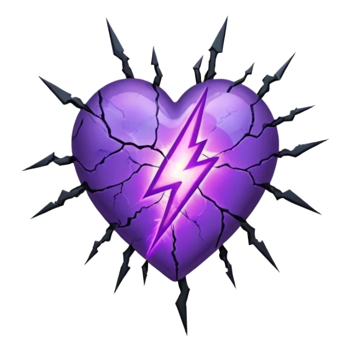 heart with black and purple lightning sticker