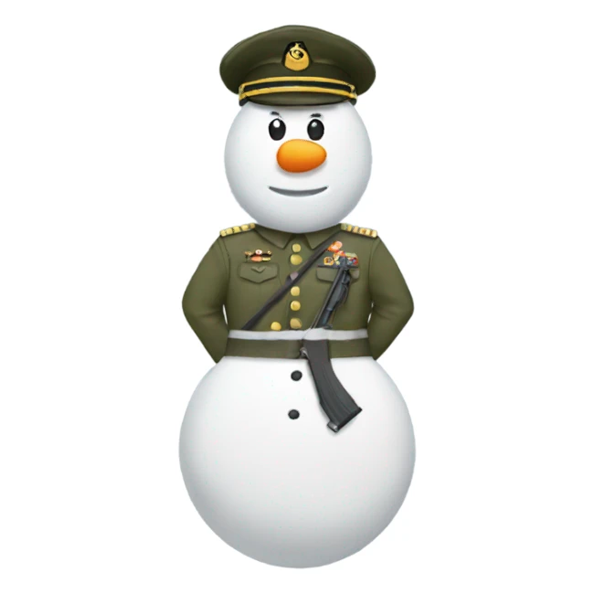 Snowman with army uniform sticker