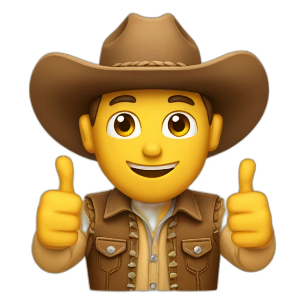 Cowboy with thumbs up sticker
