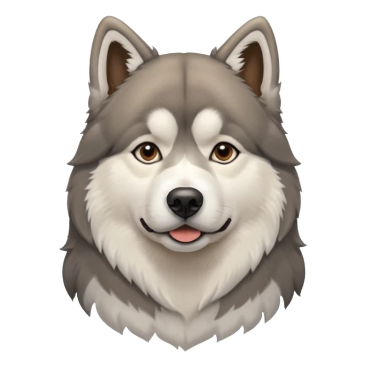 Alaskan Malamute dog, park, people sticker