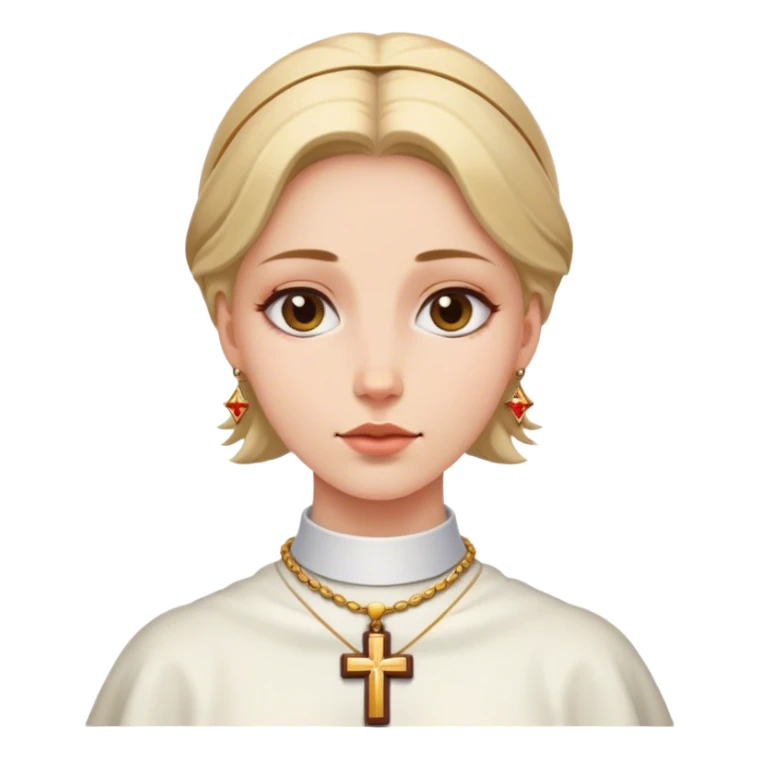 woman catholic neck cross sticker