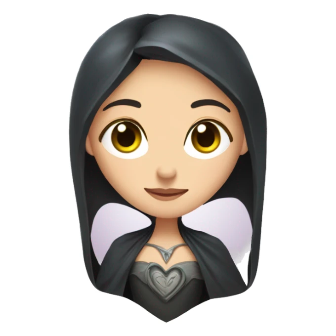 Arwen + Gloom in a heart sticker