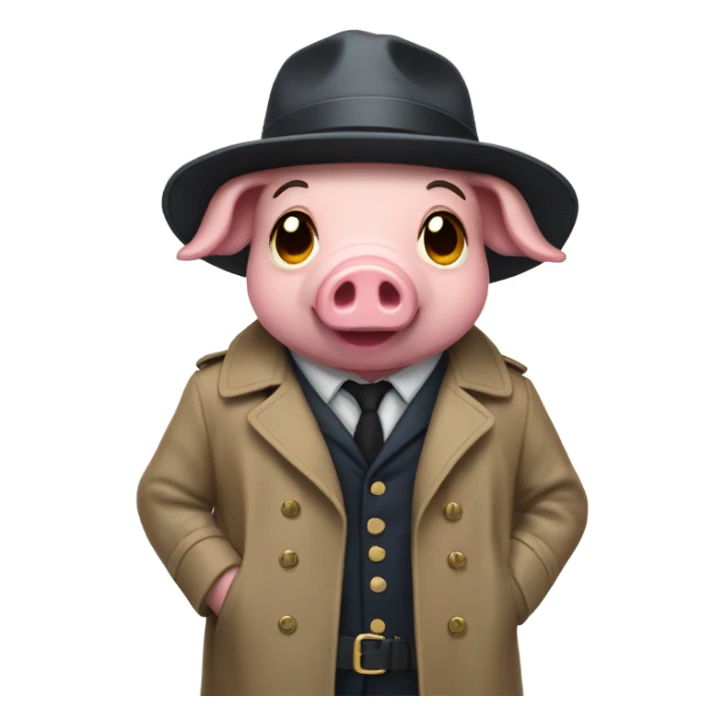 Pig in detective trench coat  sticker