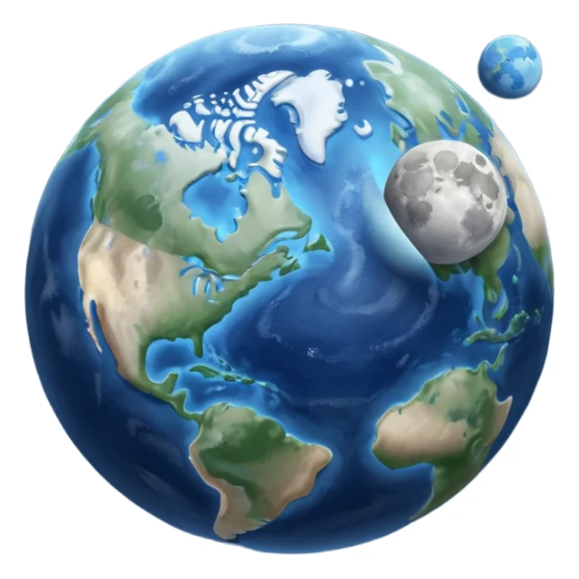 earth and the moon sticker