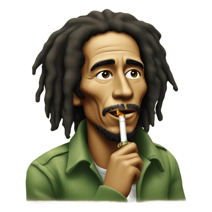 bob marley smoking joint sticker