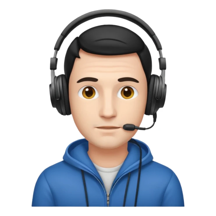 Man with over-ear headphones sticker