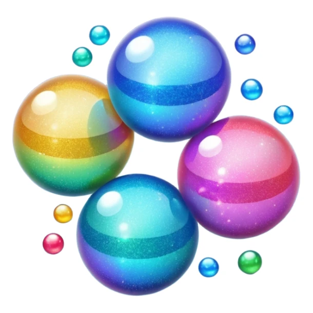 glitter shining floating spheres sticker