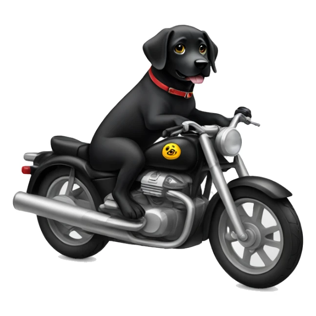 cool black lab riding motorbike sticker