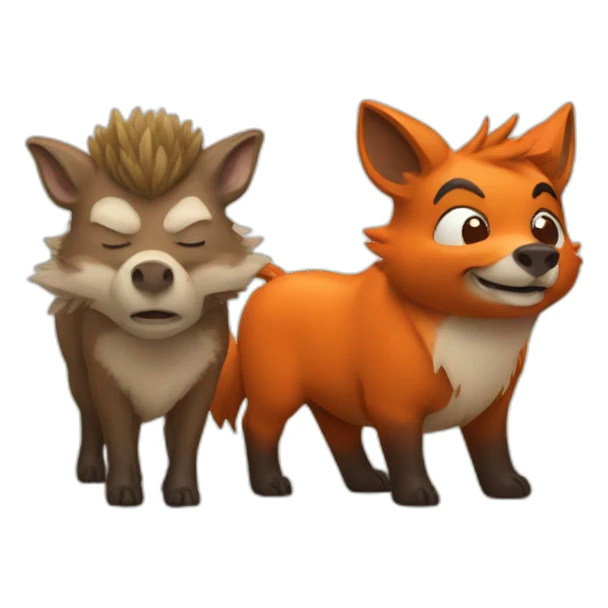 boar and fox sticker