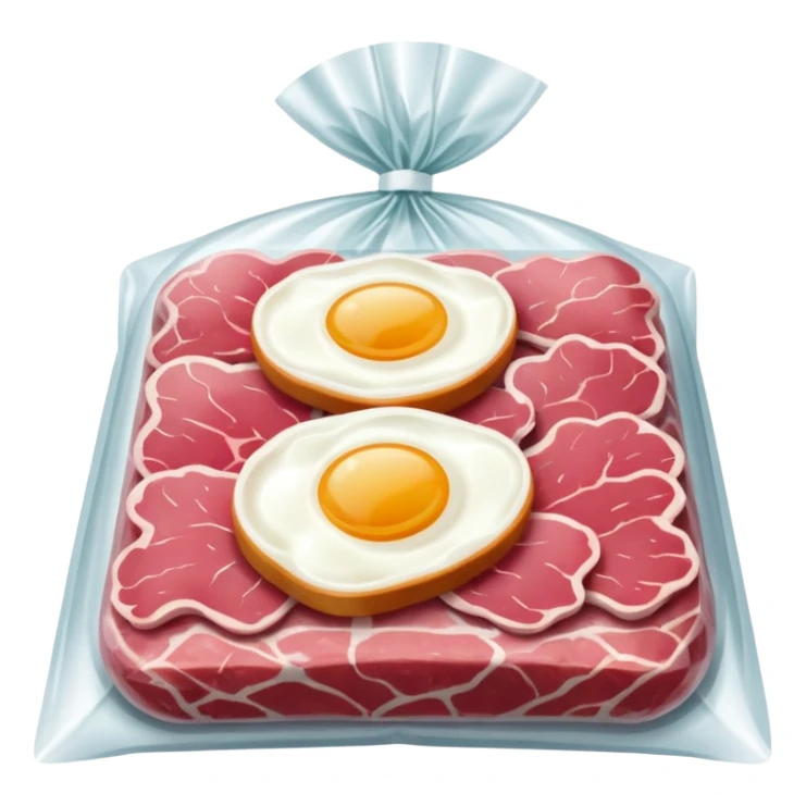 Irish breakfast raw meats in a sealed package  sticker