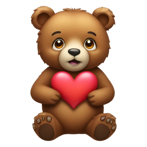Bear with a heart sticker