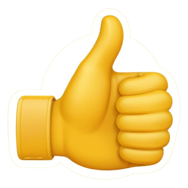 thumbs up emoji, positive gesture sticker