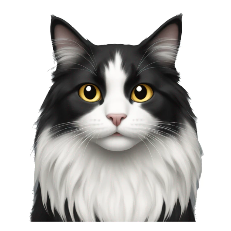 Black and white long haired cat sticker