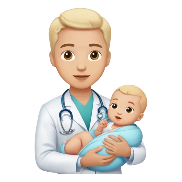 Doctor Holding a baby sticker