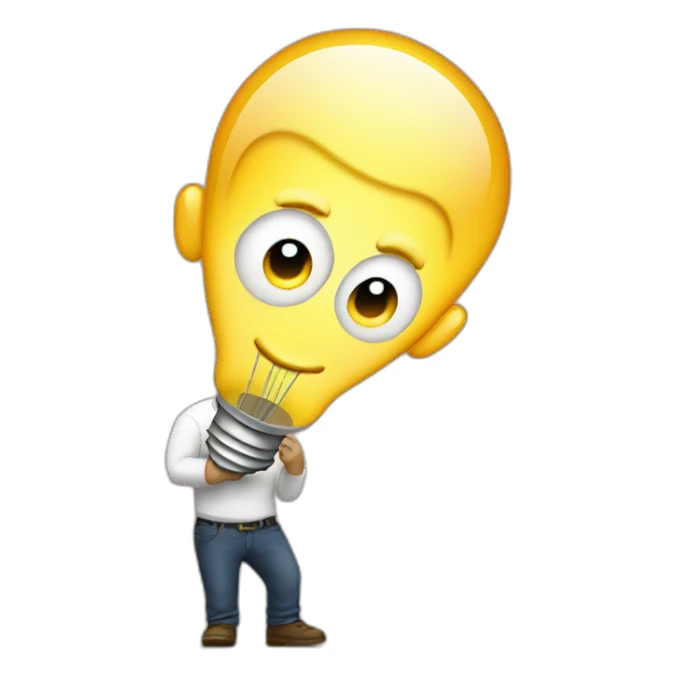 White guy having an idea with a lightbulb  sticker