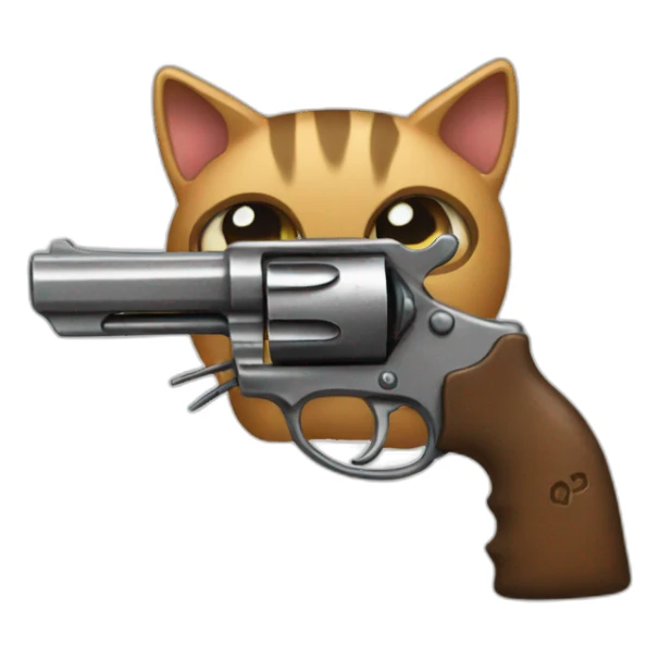 Gato con revolver  sticker